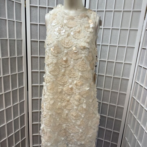 Laundry, Woman,Dress Formal,Wedding,Cream,Sz 6,Sleeveless,Knee Length,Button.! - Picture 3 of 13